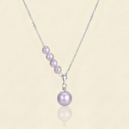 JESCOJES Luminous AAAA-Grade Pearls Pendant Necklace - Violet Pearl