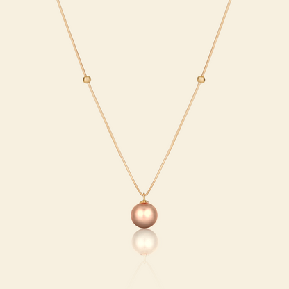 JESCOJES Elegant Beauty AAAA-Grade Pearl Pendant Necklace - Orange