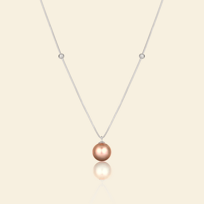 JESCOJES Elegant Beauty AAAA-Grade Pearl Pendant Necklace - Orange
