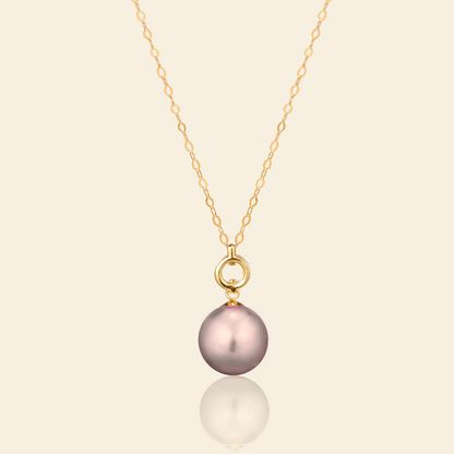 JESCOJES 18K Gold Dream Circle Pearl Pendant Necklace - Violet