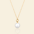 JESCOJES 18K Gold Dream Circle Pearl Pendant Necklace