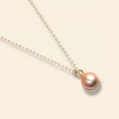 JESCOJES 18K Gold Dream Circle Pearl Pendant Necklace - Orange