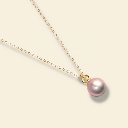 JESCOJES 18K Gold Dream Circle Pearl Pendant Necklace - Violet