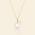 JESCOJES 18K Gold Vital Leaf Pearl Pendant Necklace