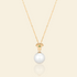 JESCOJES 18K Gold Vital Clover Pearl Pendant Necklace