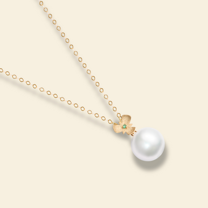 JESCOJES 18K Gold Vital Clover Pearl Pendant Necklace