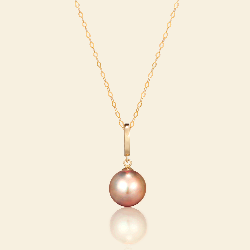 JESCOJES Elegant Pearl Pendant Necklace - Orange