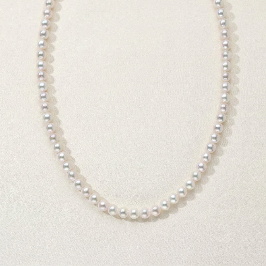 JESCOJES Charming White Freshwater Pearl Strand Necklace 5-6mm