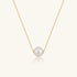 JESCOJES 18K Gold Solitaire AKoya Pearl Pendant Necklace
