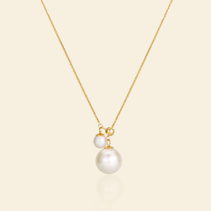 JESCOJES Charming Akoya Pearl Duo Pendant Necklace