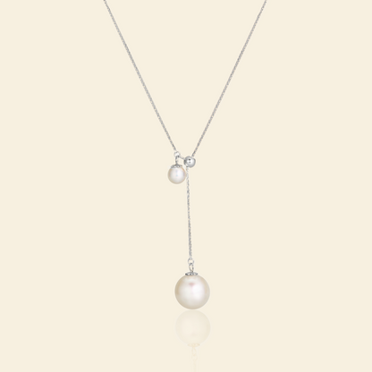 JESCOJES Charming Akoya Pearl Duo Pendant Necklace