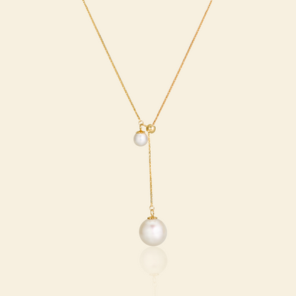 JESCOJES Charming Akoya Pearl Duo Pendant Necklace