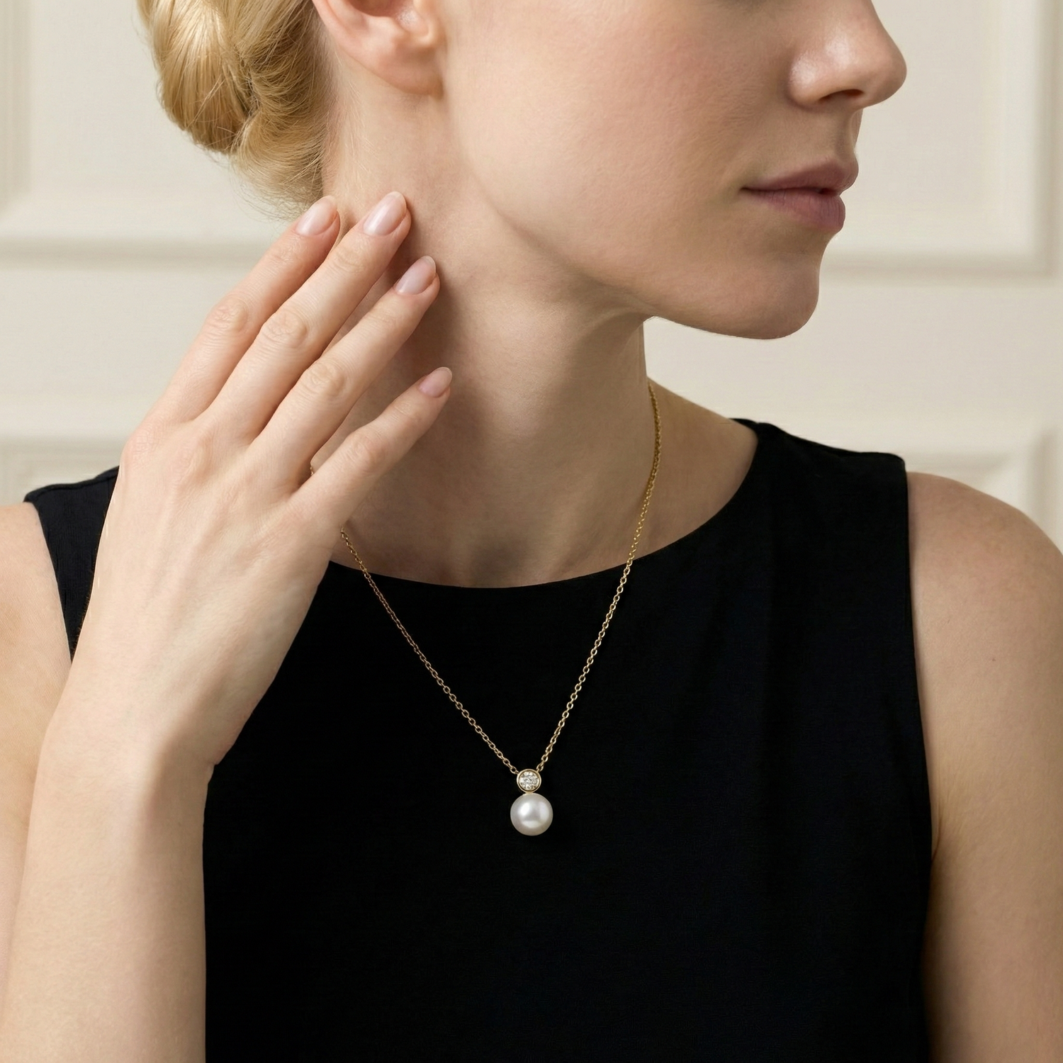 JESCOJES Romantic AAAA Pearl Pendant Necklace