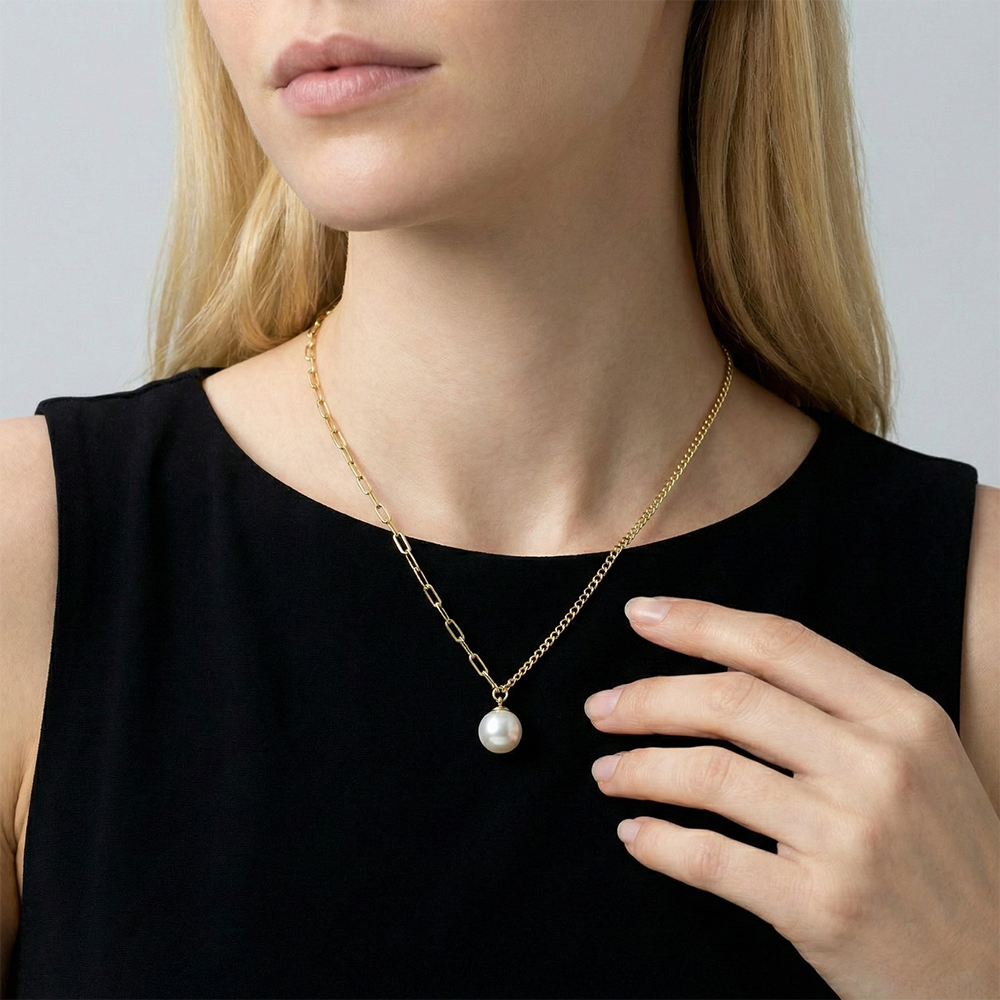 JESCOJES Chic AAAA Pearl Pendant Necklace