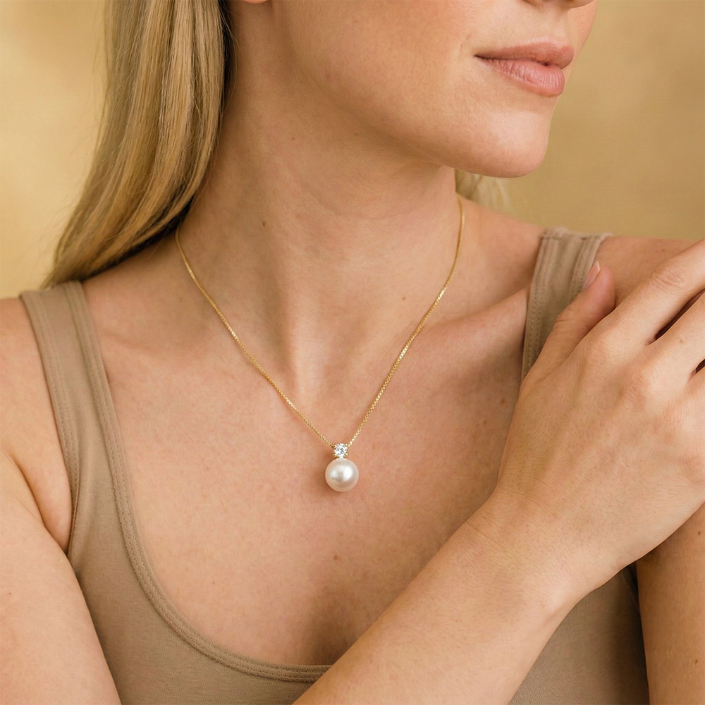 JESCOJES Noble AAAA Akoya Pearl Pendant Necklace