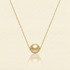 JESCOJES 18K Gold Solitaire Golden South Sea Pearl Pendant Necklace