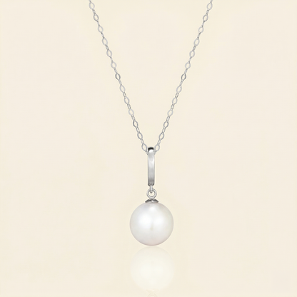 JESCOJES Signature Convertible Pearl Pendant Necklace - White Pearl White Gold