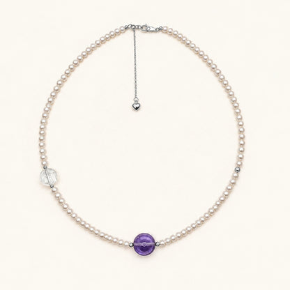 JESCOJES La Sérénité | Amethyst Aurora Perlenstrang Halskette