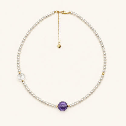 JESCOJES La Sérénité | Amethyst Aurora Perlenstrang Halskette