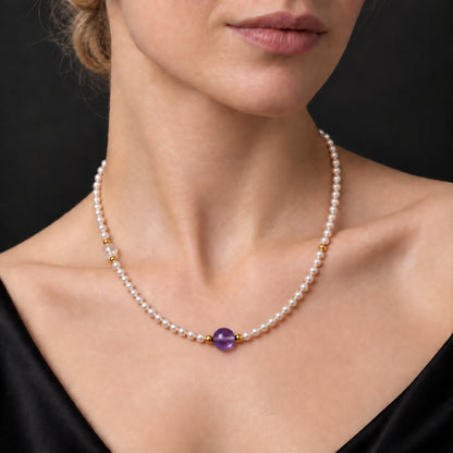 JESCOJES La Sérénité | Amethyst Aurora Perlenstrang Halskette