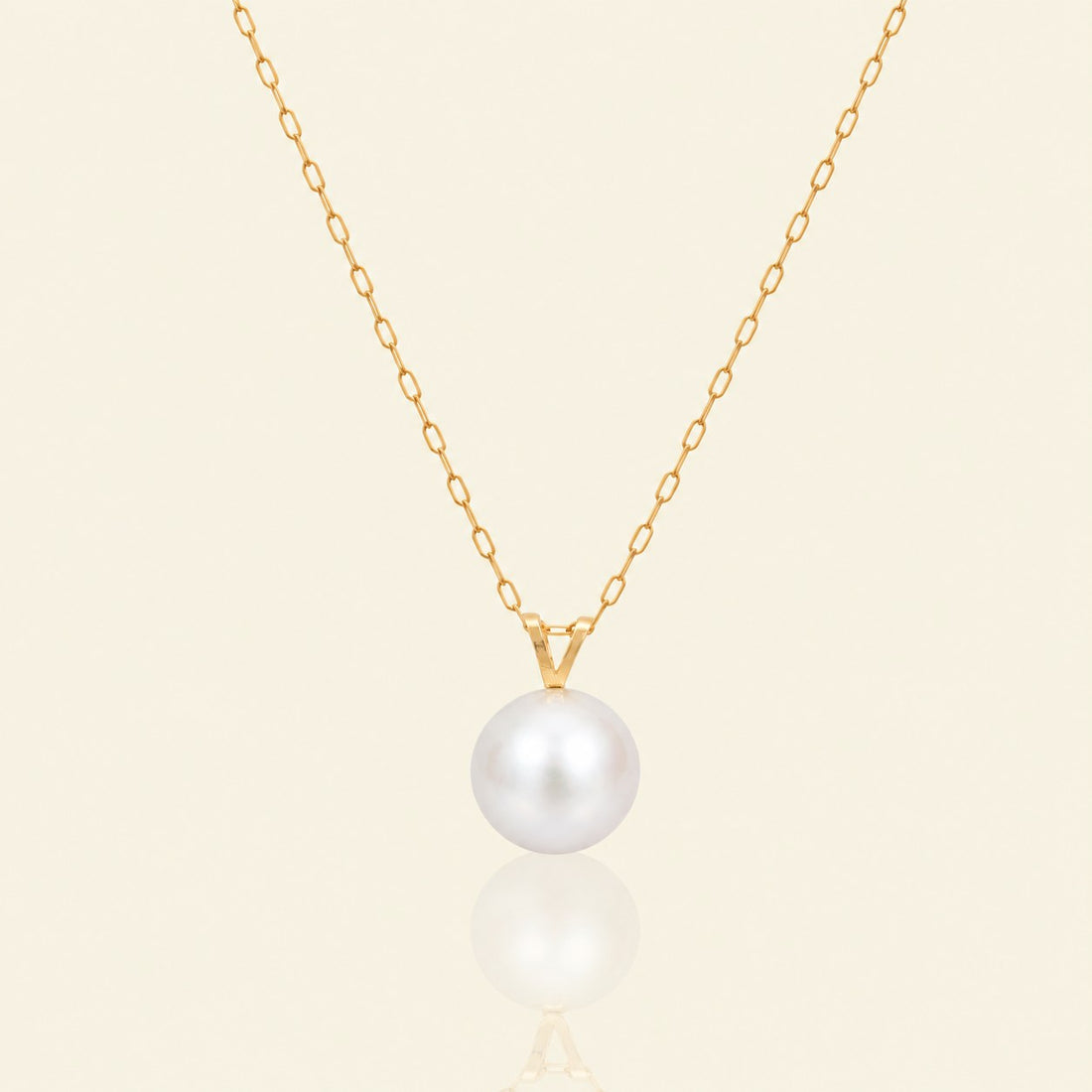 JESCOJES The V-Bale | 18K Gold Akoya Pearl Pendant Necklace