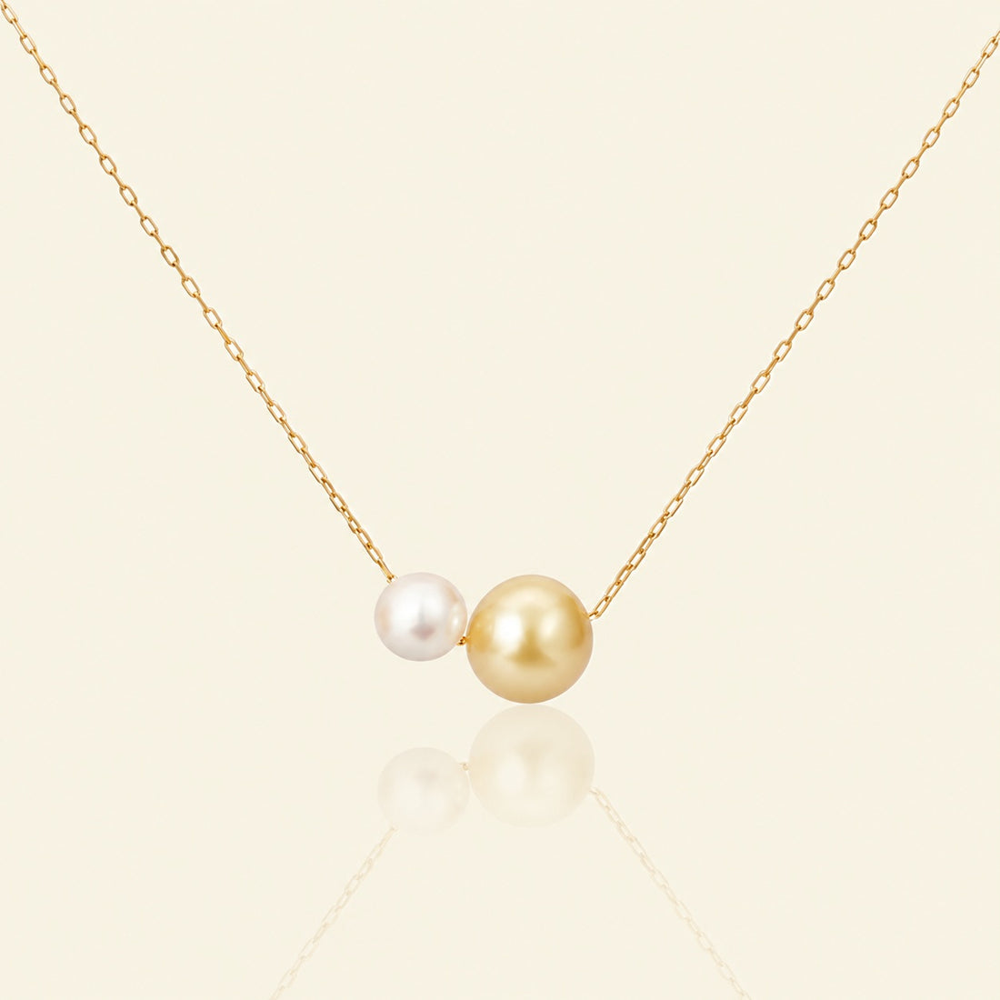 JESCOJES The Graduated Duo | South Sea Gold Pearl Pendant Necklace