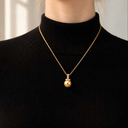 JESCOJES The Halo | Convertible South Sea Gold Pearl Pendant Necklace
