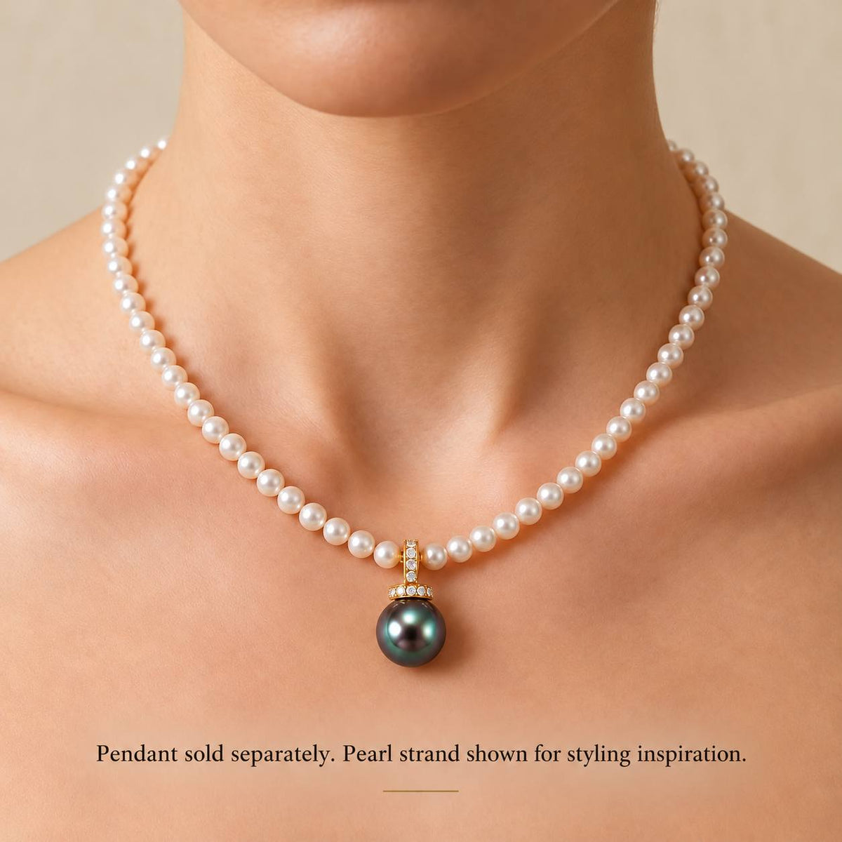 JESCOJES The Halo | Convertible Tahitian Pearl Pendant Necklace