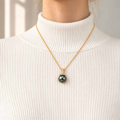 JESCOJES The Halo | Convertible Tahitian Pearl Pendant Necklace