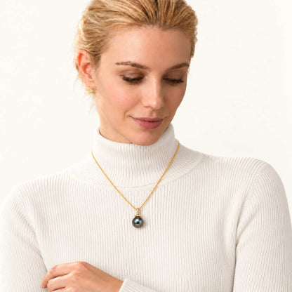 JESCOJES The Halo | Convertible Tahitian Pearl Pendant Necklace