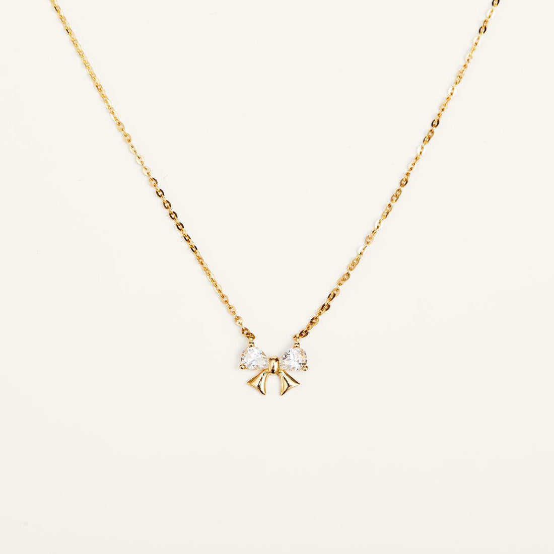 Shining Bow Gold Pendant Necklace - JESCOJES