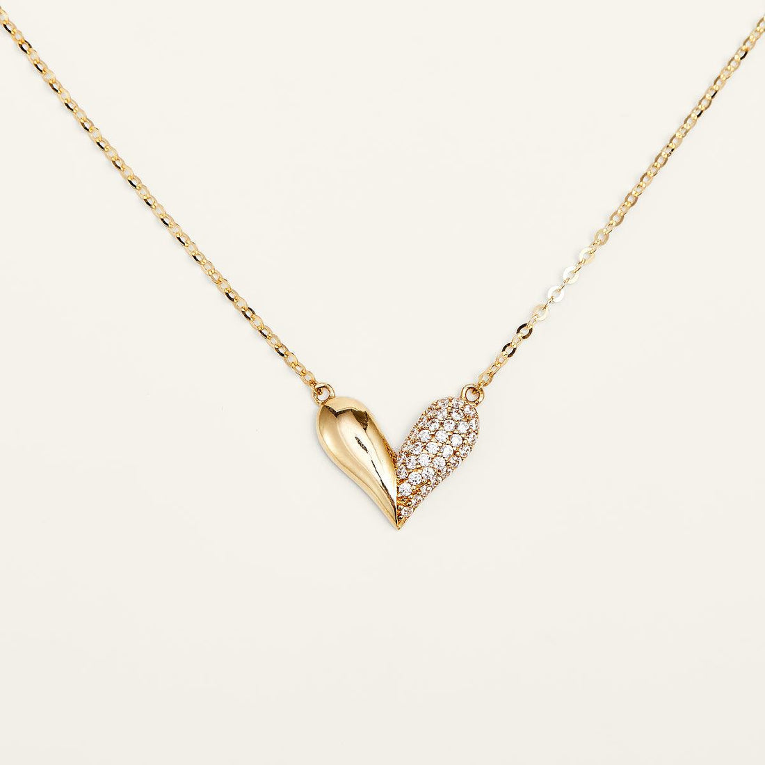 Elegant Heart Gold Pendant Necklace - JESCOJES