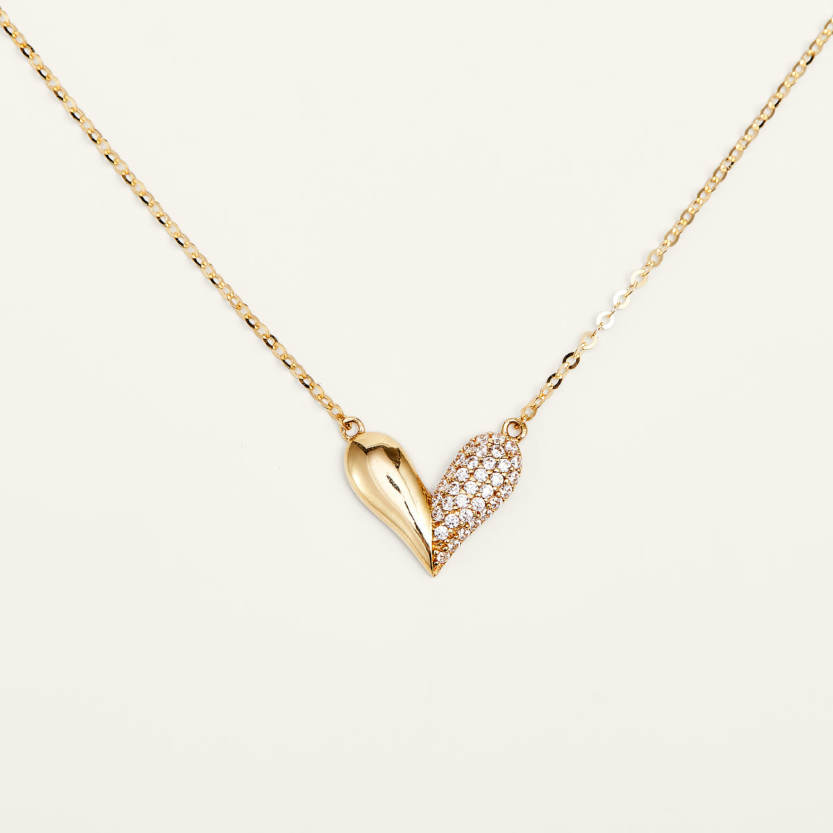 Elegant Heart Gold Pendant Necklace - JESCOJES