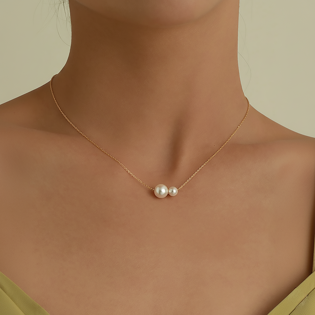 JESCOJES Charismatic 18K Gold AAAA Pearls Pendant Necklace