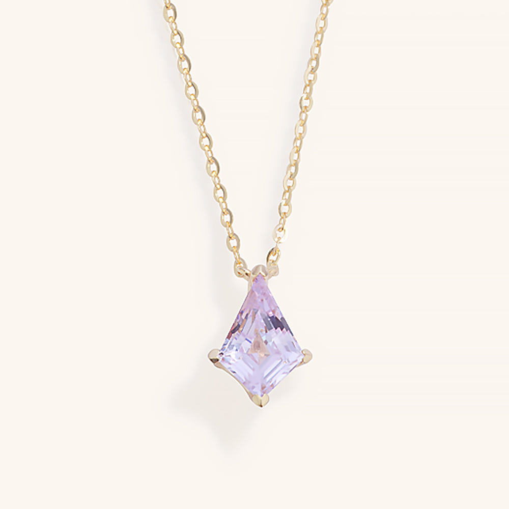 Dainty Kite Cut Premium Gemstone Necklace