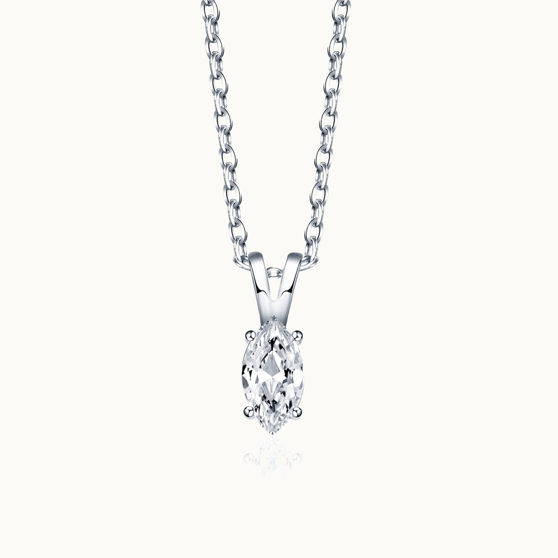 Solitaire Marquise Moissanite Pendant Necklace