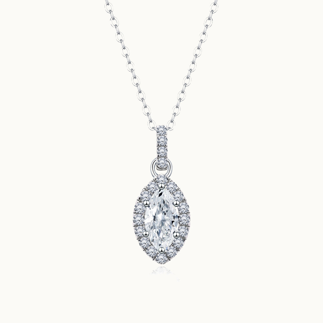 Elaborate Marquise Moissanite Pendant Necklace - JESCOJES