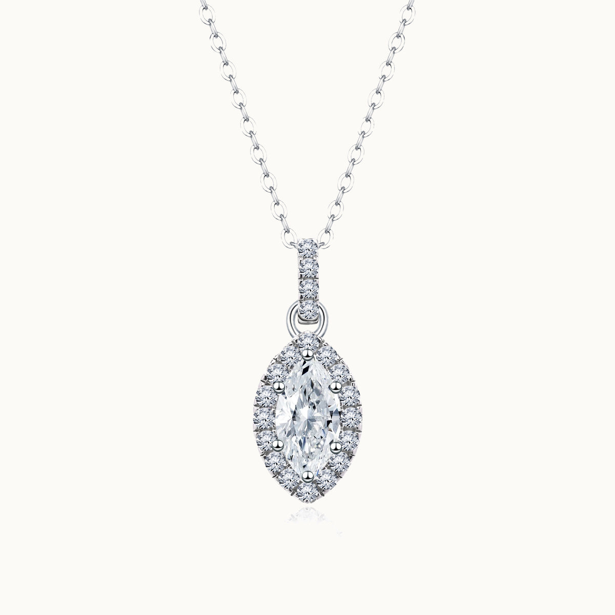 Elaborate Marquise Moissanite Pendant Necklace