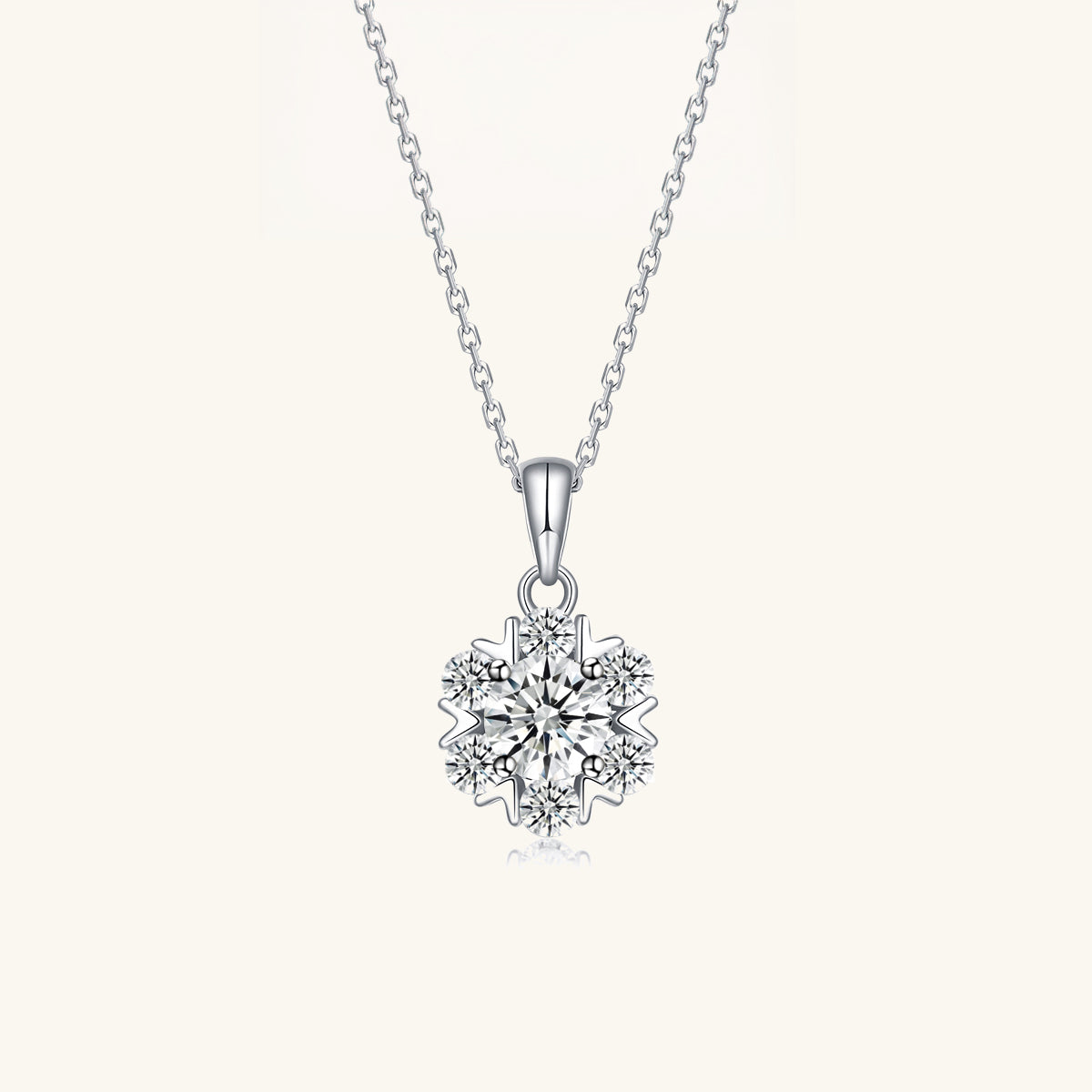 Romantic Flower Moissanite Pendant Necklace - JESCOJES