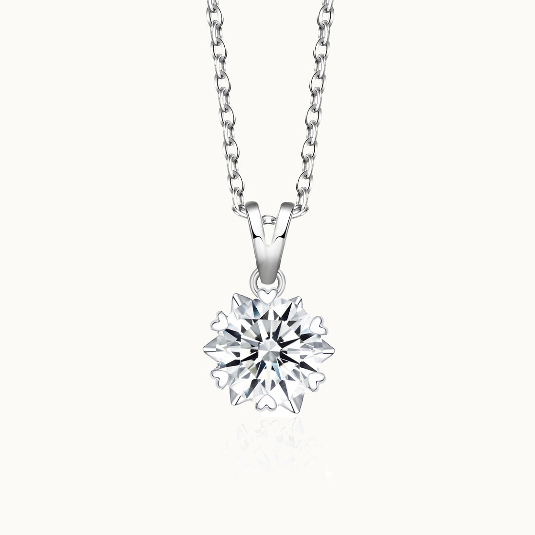 Solitaire Flower Moissanite Pendant Necklace - JESCOJES