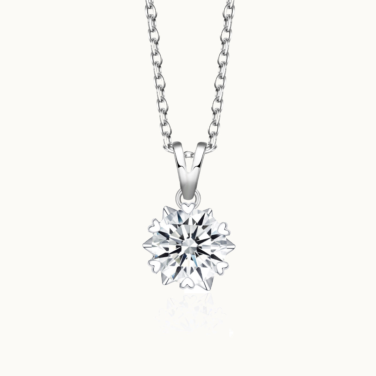 Solitaire Flower Moissanite Pendant Necklace