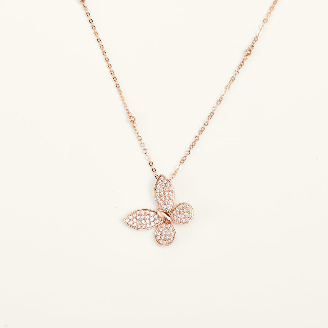 Dreamy Butterfly Rose Gold Pendant Necklace - JESCOJES