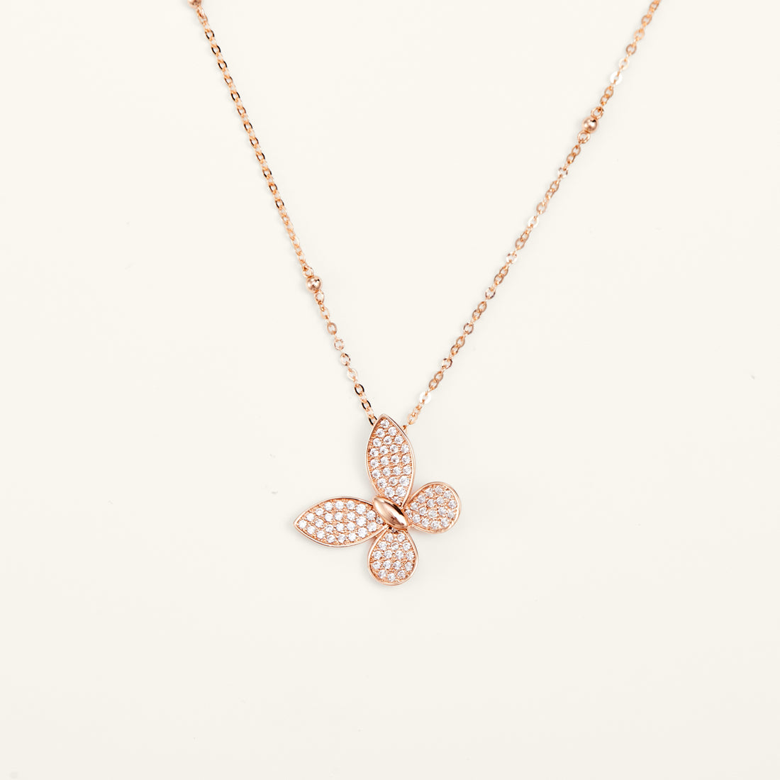 Dreamy Butterfly Rose Gold Pendant Necklace - JESCOJES