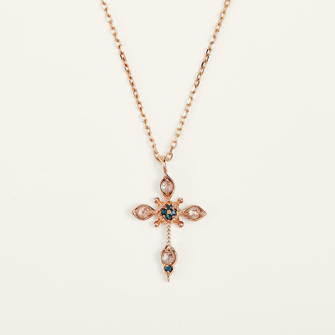 Rose Gold Diamond Cross Pendant Necklace - Alltimes - JESCOJES