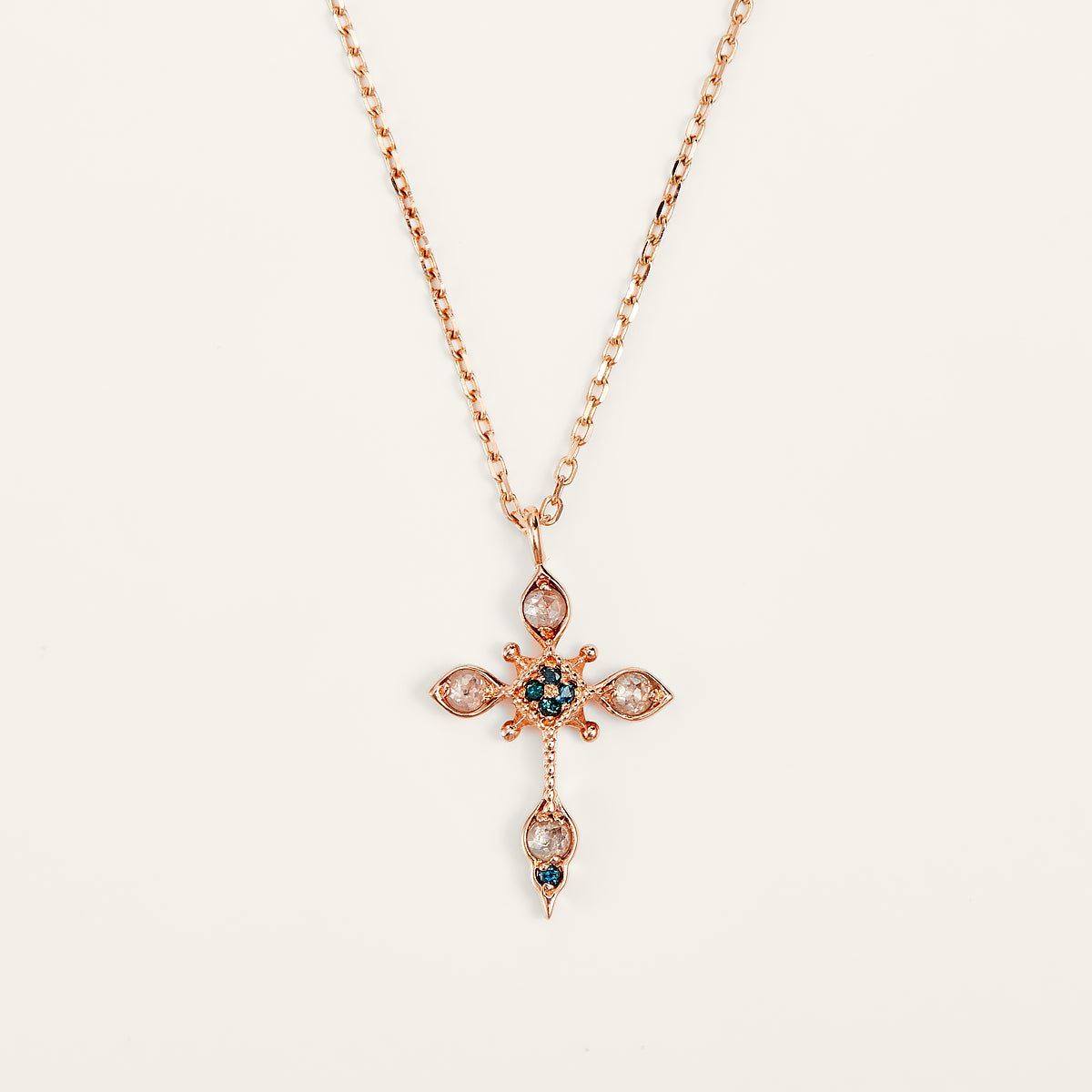 Rose Gold Diamond Cross Pendant Necklace - Alltimes - JESCOJES