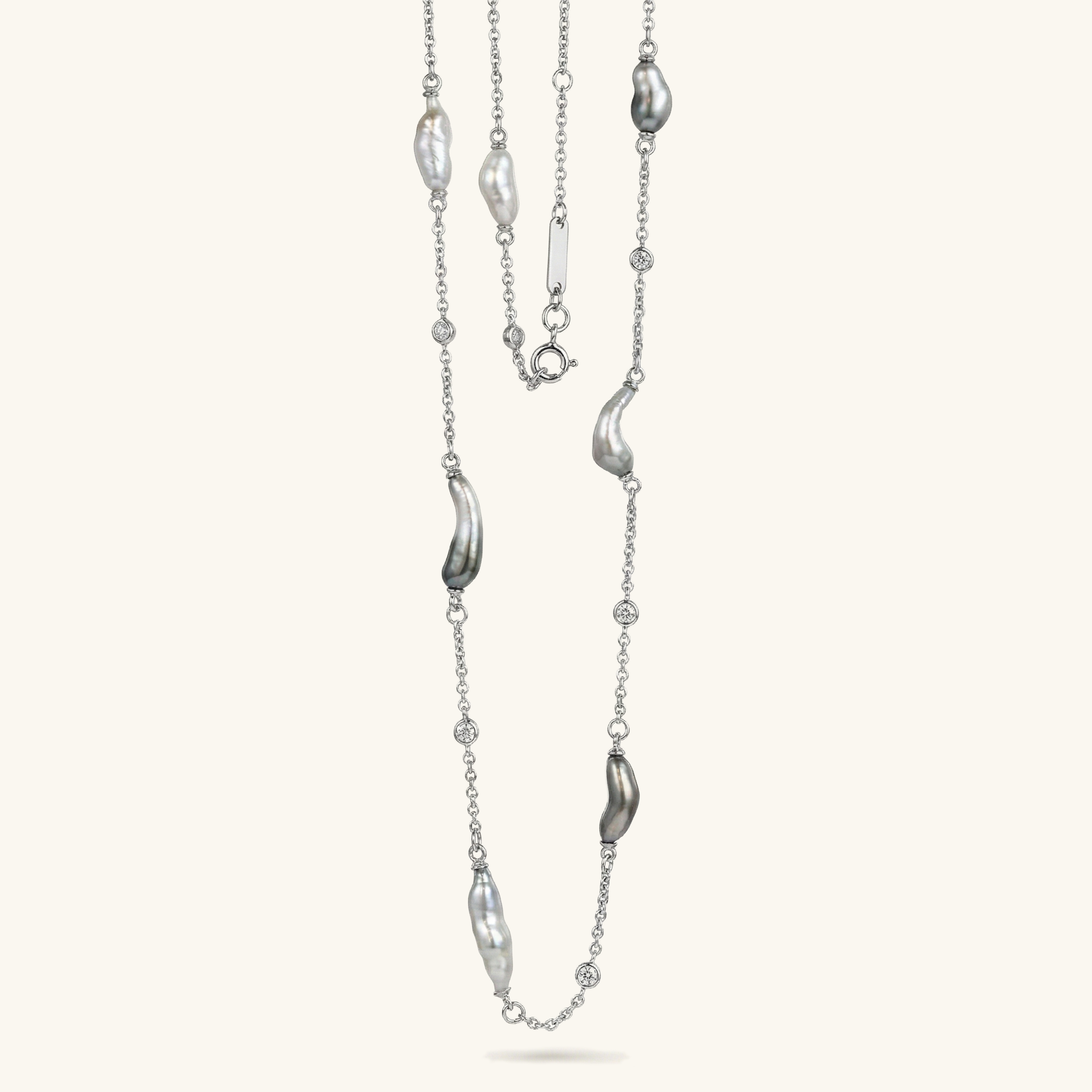 JESCOJES Organic Luxury Tahitian Keshi Pearl Necklace