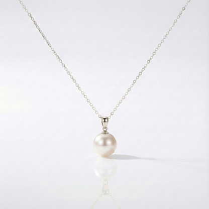 JESCOJES Elite 18K Gold Single Pearl Pendant Necklace