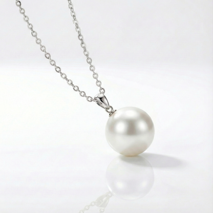 JESCOJES Elite 18K Gold Single Pearl Pendant Necklace