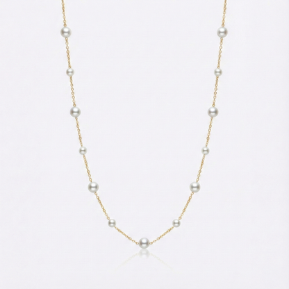 JESCOJES  Star Spaced Pearl Necklace | Tincup Freshwater Pearl Necklace