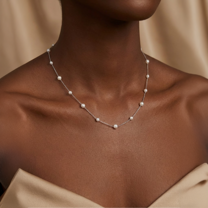JESCOJES Star Spaced Pearl Necklace | Tincup Freshwater Pearl Necklace